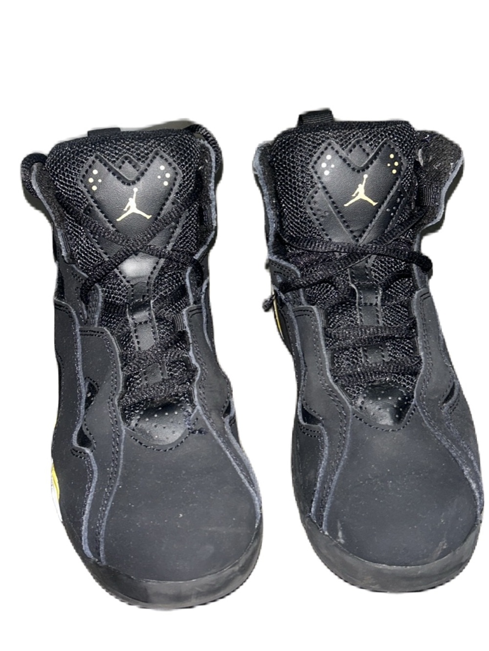 Jordan Black and Gold High-Top Basketball Sneakers